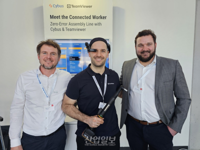 팀뷰어·사이버스, ‘제로 에러’ 조립 라인 공개… AR과 데이터의 결합