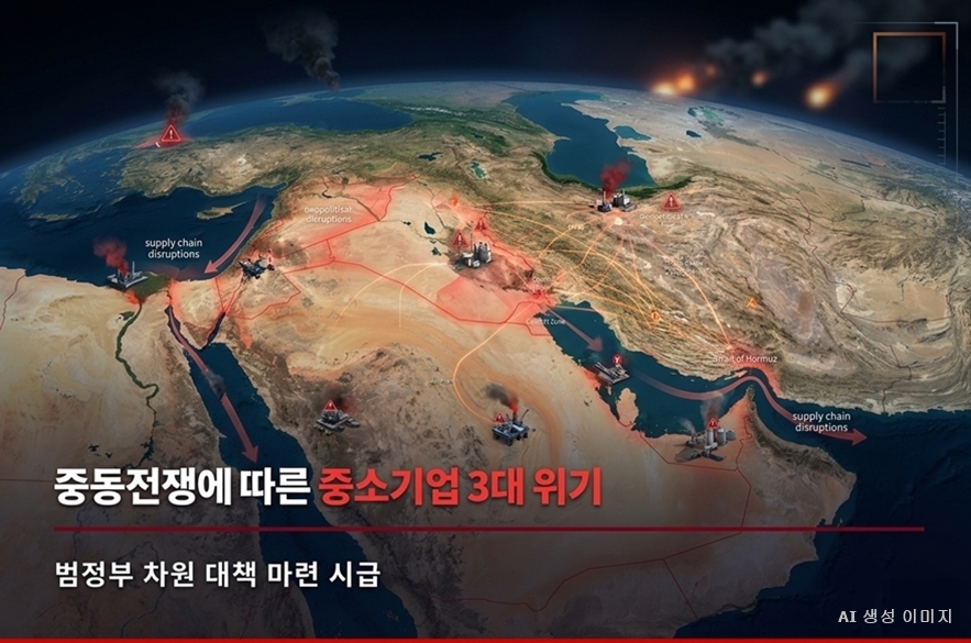 [그래픽뉴스] 원부자재 수급·수출 차질, 경영환경 악화, 중동전쟁이 중소기업에 남긴 것들