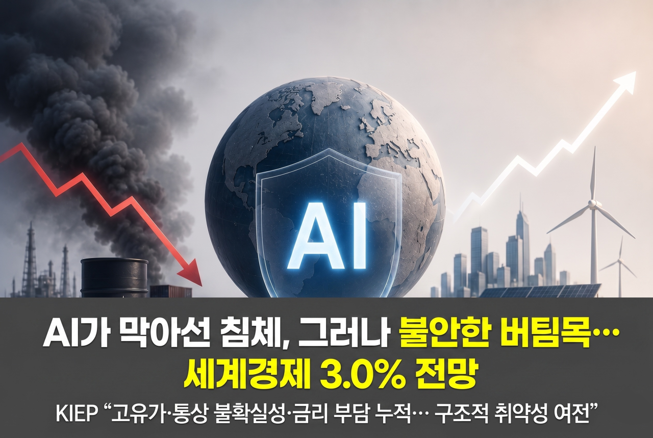 [카드뉴스] AI가 막아선 침체, 그러나 불안한 버팀목… 세계경제 3.0% 전망