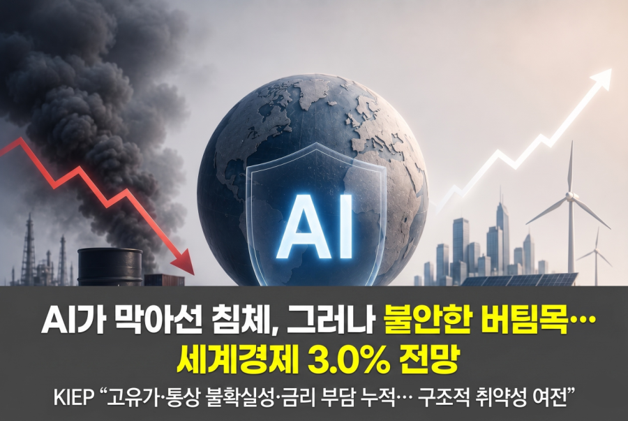 [카드뉴스] AI가 막아선 침체, 그러나 불안한 버팀목… 세계경제 3.0% 전망