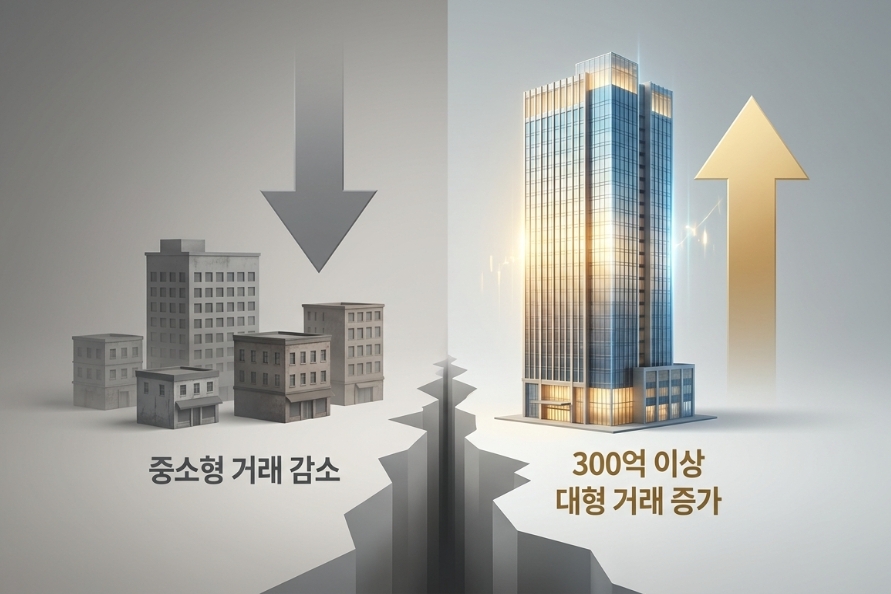 상업용 빌딩 ‘양극화’… 건수 줄었지만 300억 이상 대형만 웃었다