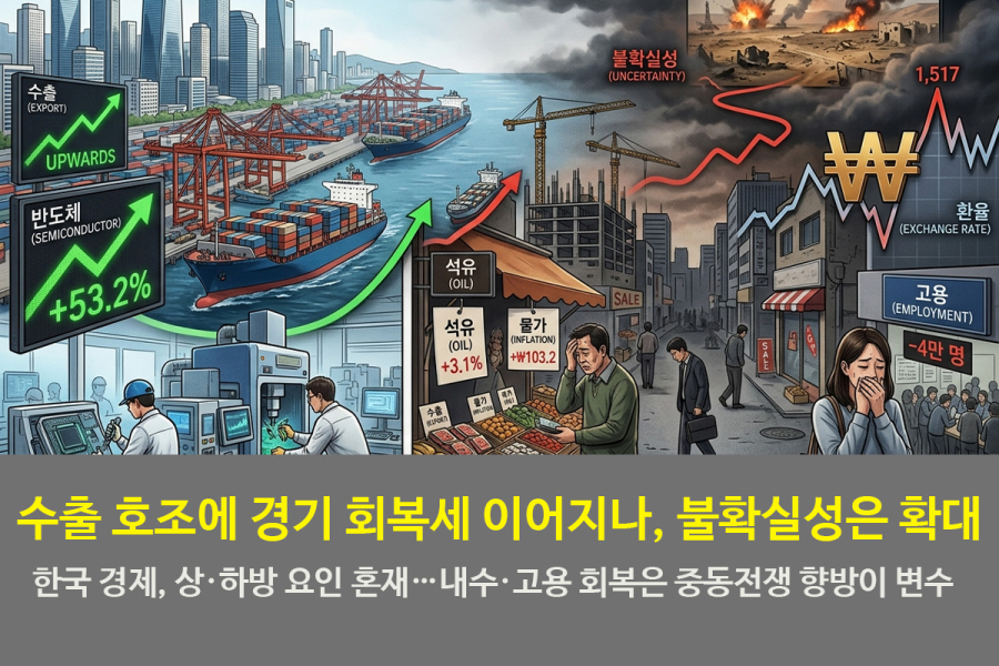 [그래픽뉴스] 수출 호조에 경기 회복세 이어지나, 불확실성은 확대