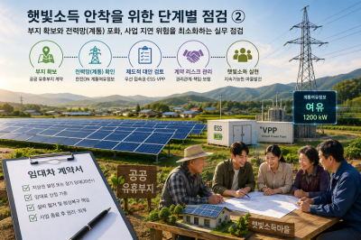 햇빛소득 안착을 위한 단계별 점검② - 부지 확보와 전력망(계통) 포화, 사업 지연 위험을 최소화하는 실무 점검