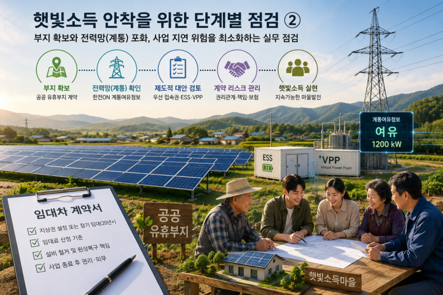 햇빛소득 안착을 위한 단계별 점검② - 부지 확보와 전력망(계통) 포화, 사업 지연 위험을 최소화하는 실무 점검