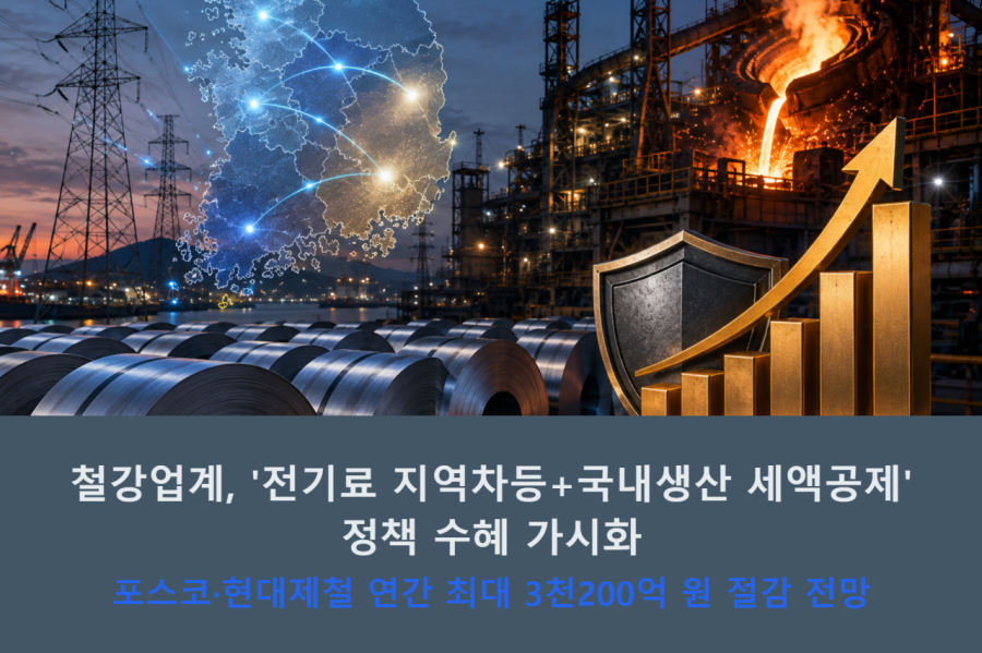 [그래픽뉴스] 철강업계, '전기료 지역차등+국내생산 세액공제' 정책 수혜 가시화