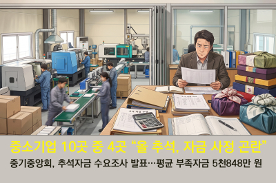 [그래픽뉴스] 중소기업 10곳 중 4곳 “올 추석, 자금 사정 곤란”