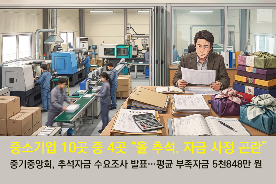 [그래픽뉴스] 중소기업 10곳 중 4곳 “올 추석, 자금 사정 곤란”