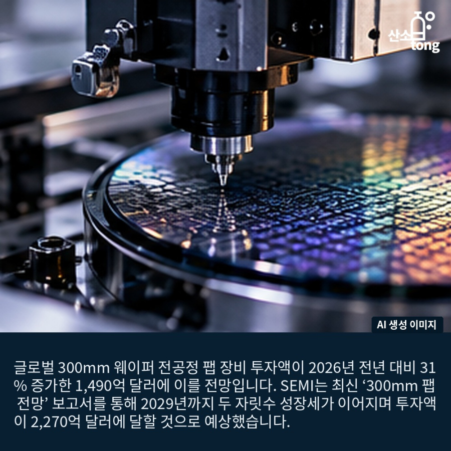 [카드뉴스] 글로벌 300mm 팹 장비 투자, 2029년 까지 2천270억 달러까지 성장 전망