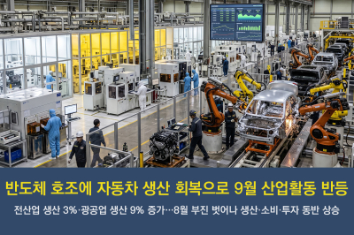 [그래픽뉴스] 반도체 호조에 자동차 생산 회복으로 9월 산업활동 반등